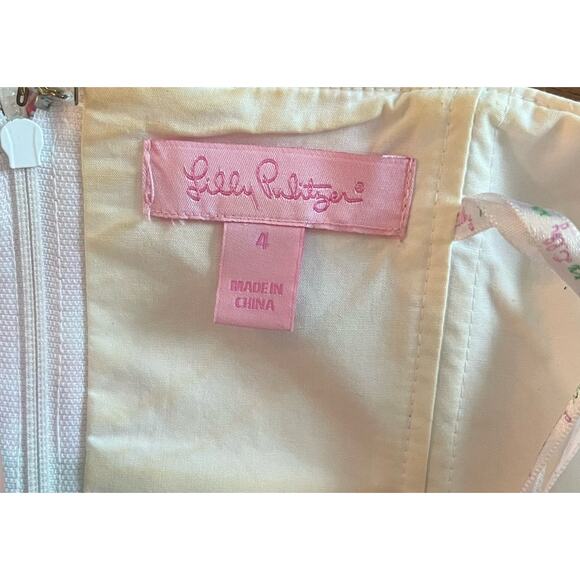 LILLY PULITZER Womens Strapless Floral DRESS - Size 4- PINK Print - Picture 4 of 4